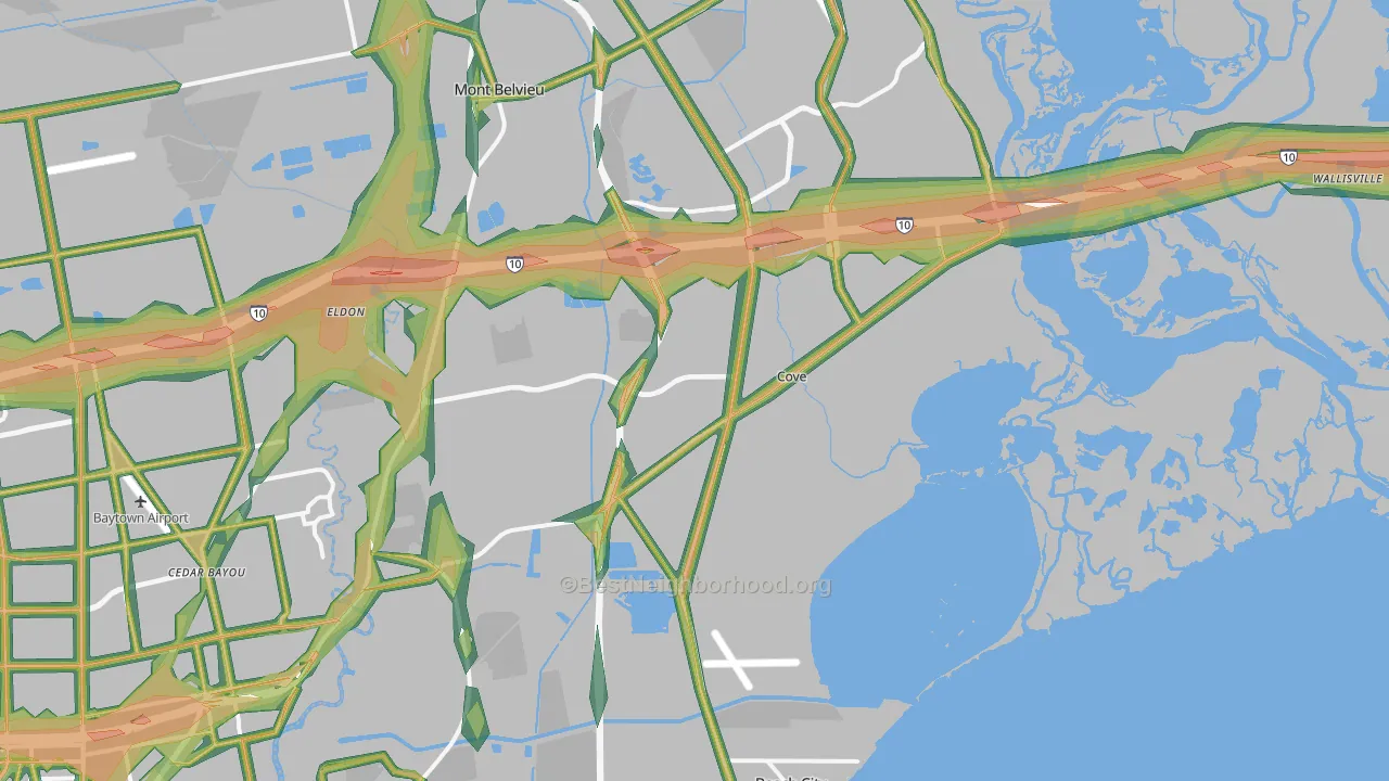 77523, TX Map of Noise Levels in 77523