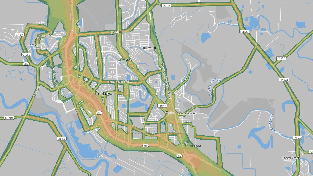 77531, TX Map of Noise Levels in 77531