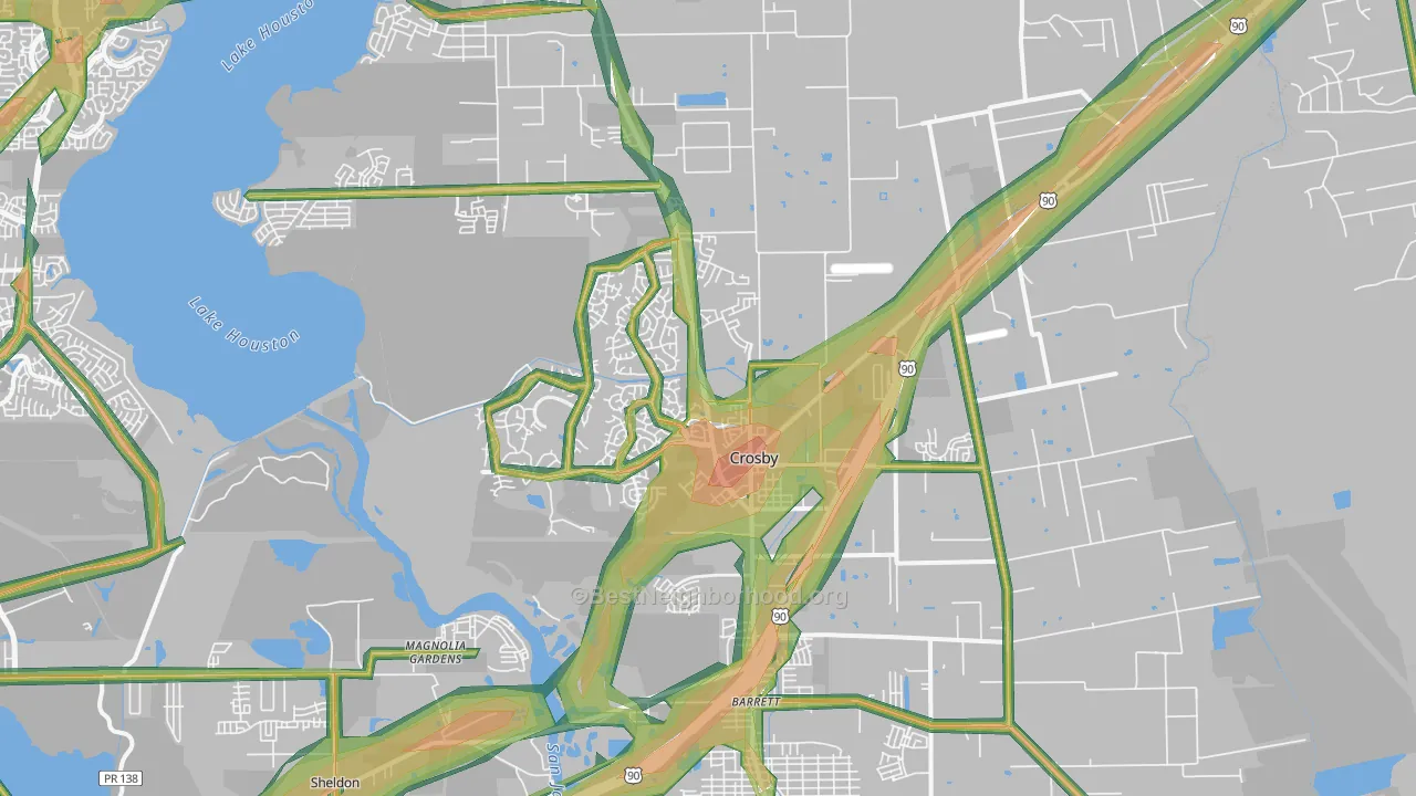 77532, TX Map of Noise Levels in 77532