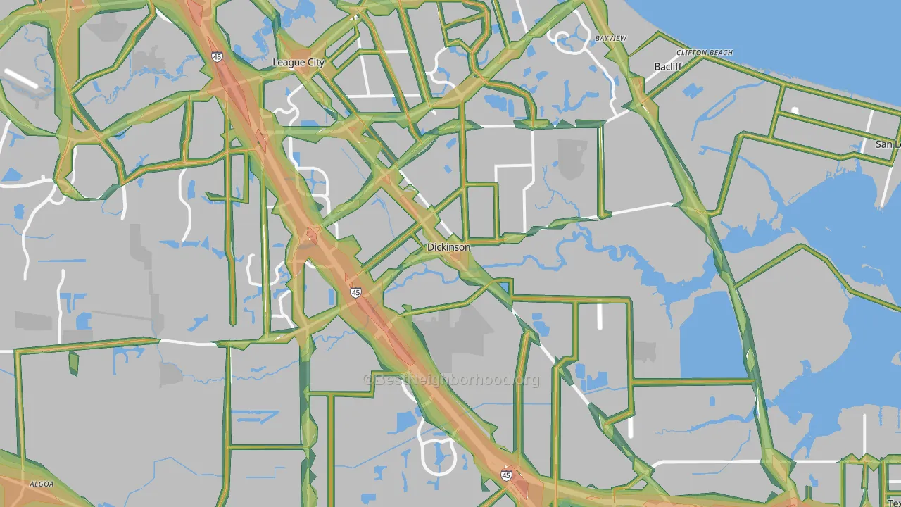 77539, TX Map of Noise Levels in 77539