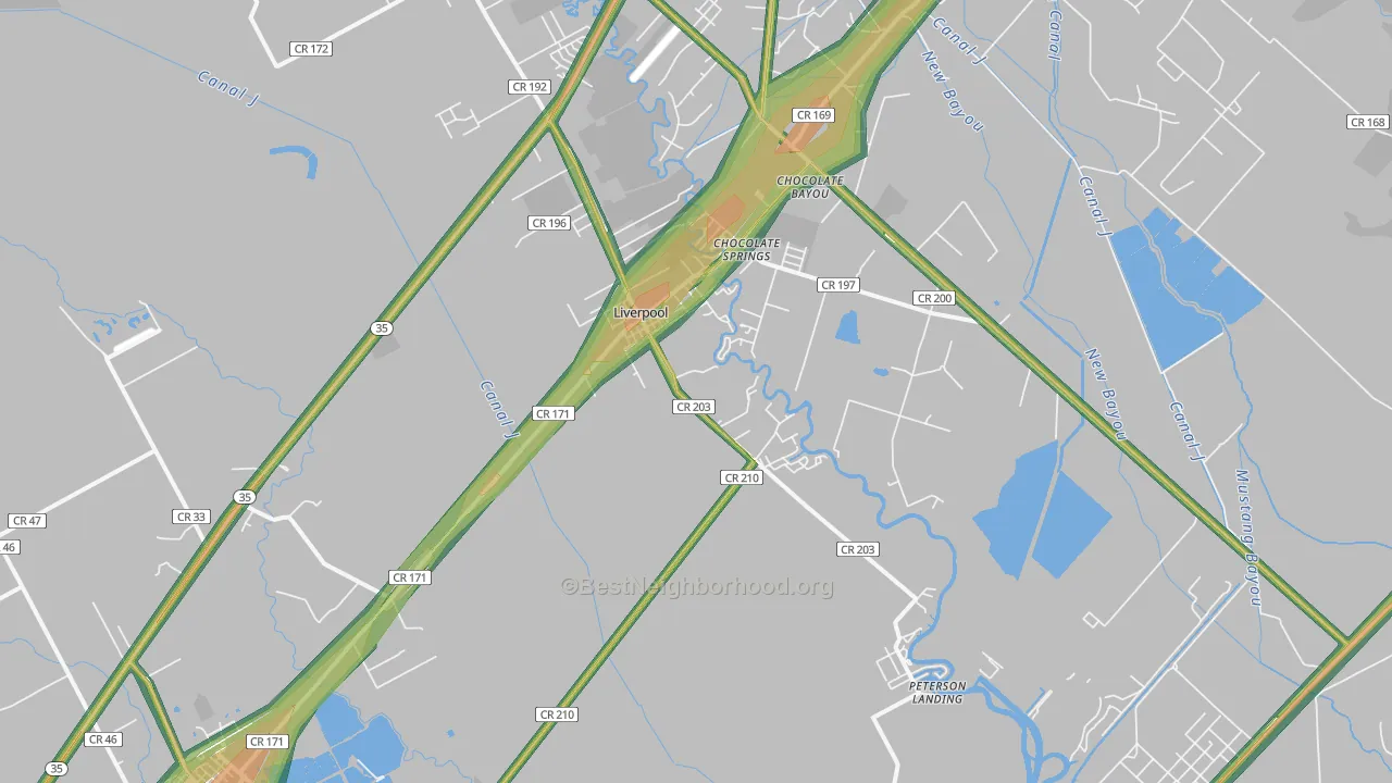 77577, TX Map of Noise Levels in 77577