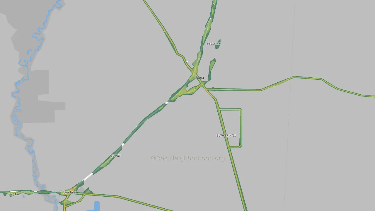 77612, TX Map of Noise Levels in 77612