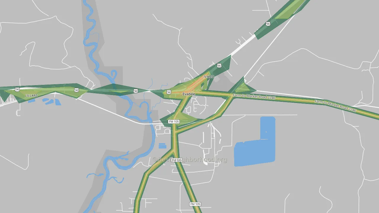 77615, TX Map of Noise Levels in 77615