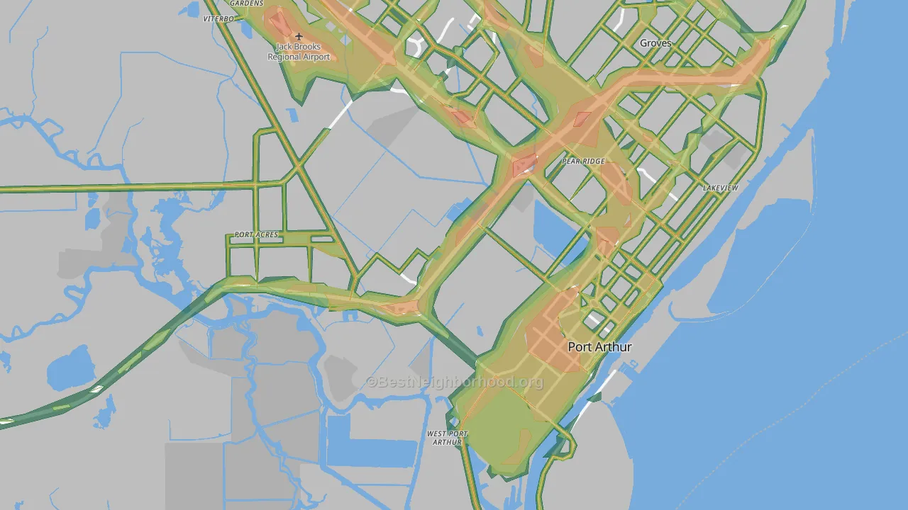 77640, TX Map of Noise Levels in 77640