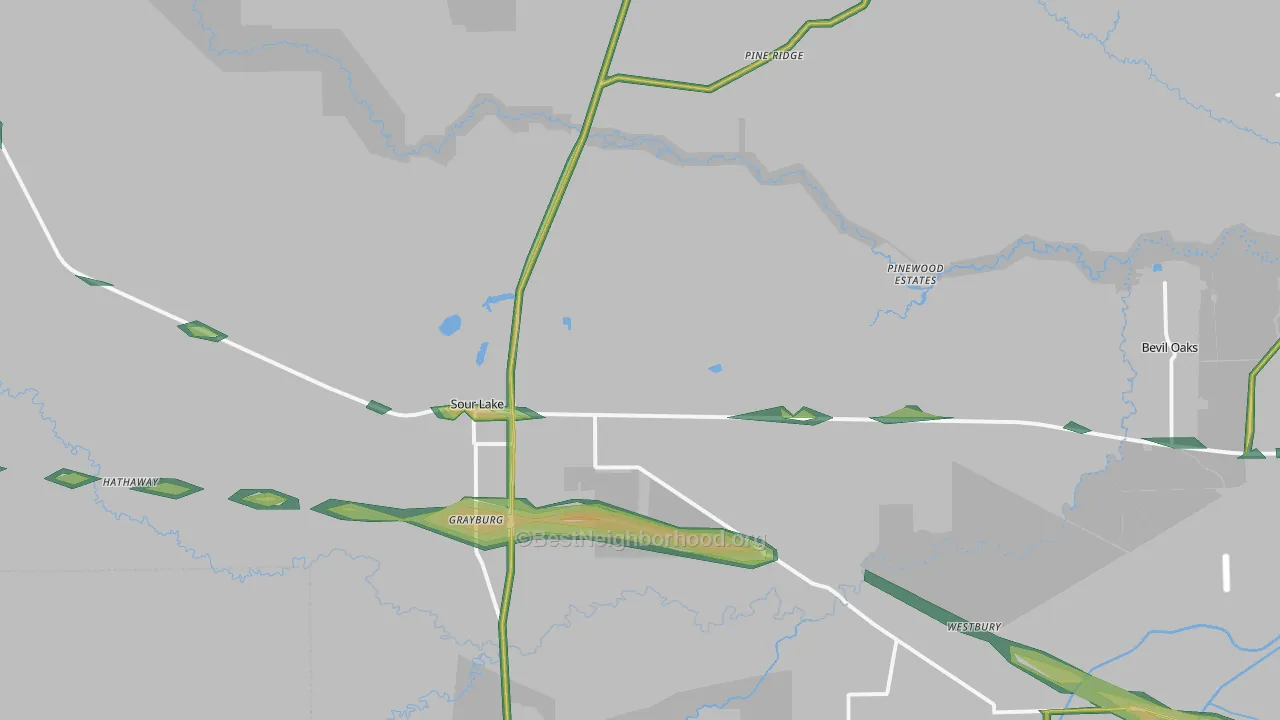 77659, TX Map of Noise Levels in 77659