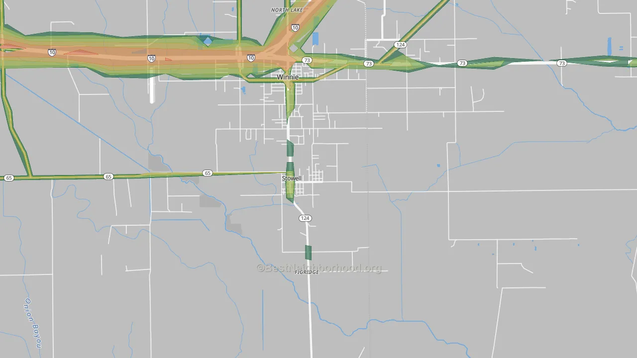 77661, TX Map of Noise Levels in 77661