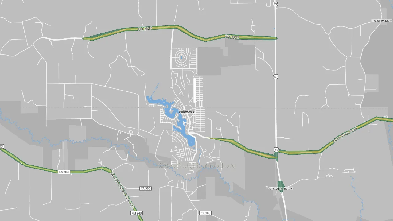 77663, TX Map of Noise Levels in 77663
