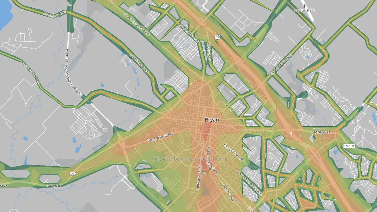 77803, TX Map of Noise Levels in 77803