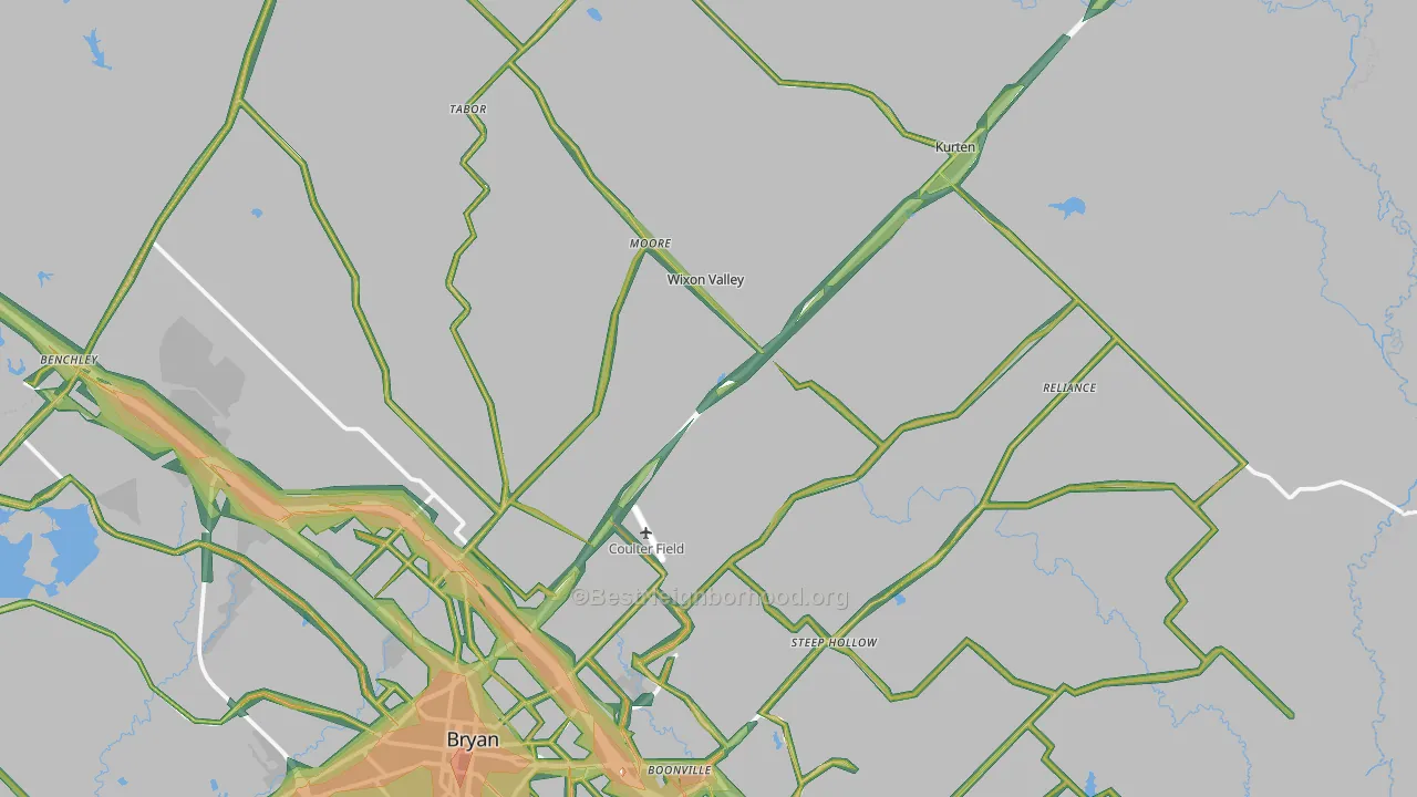 77808, TX Map of Noise Levels in 77808