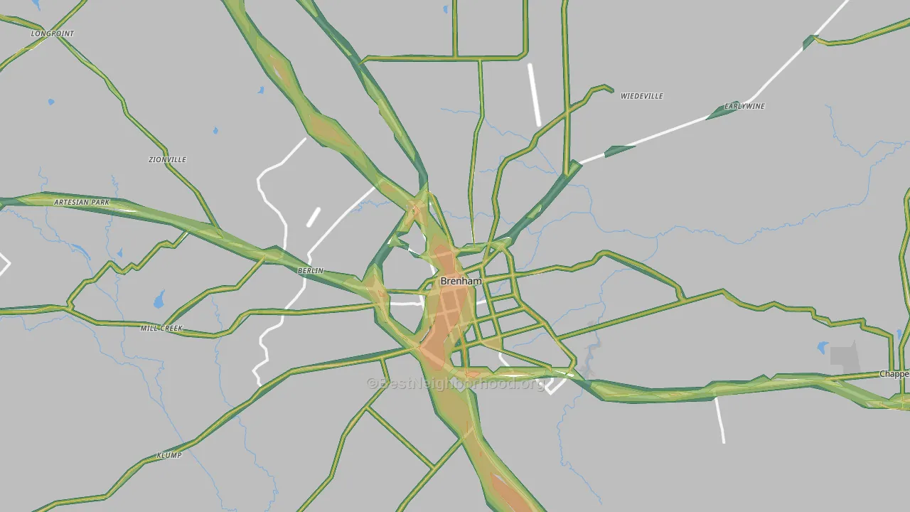77833, TX Map of Noise Levels in 77833
