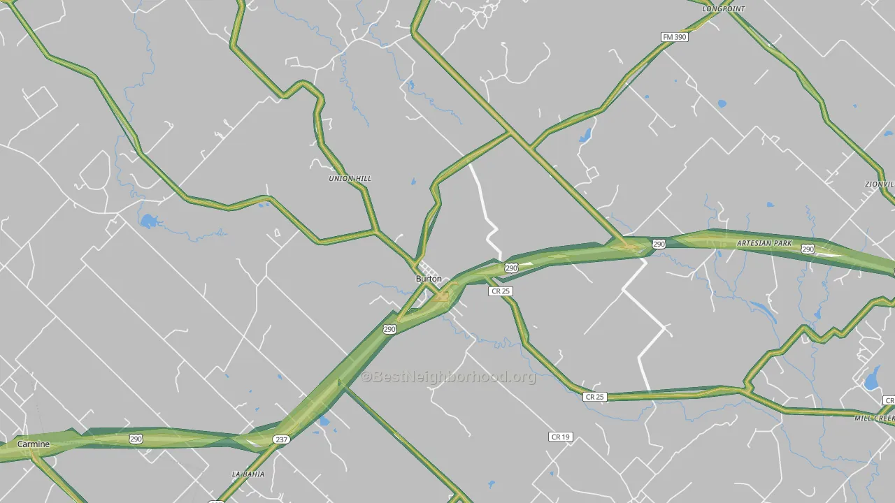 77835, TX Map of Noise Levels in 77835