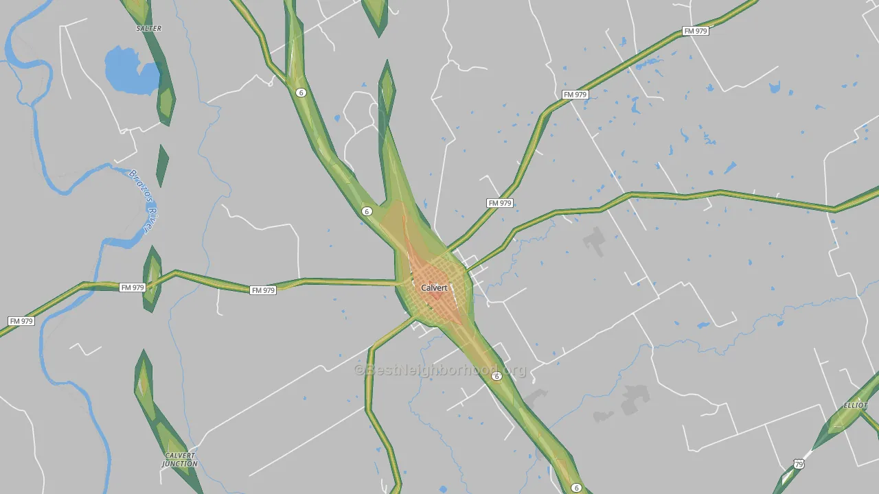 77837, TX Map of Noise Levels in 77837