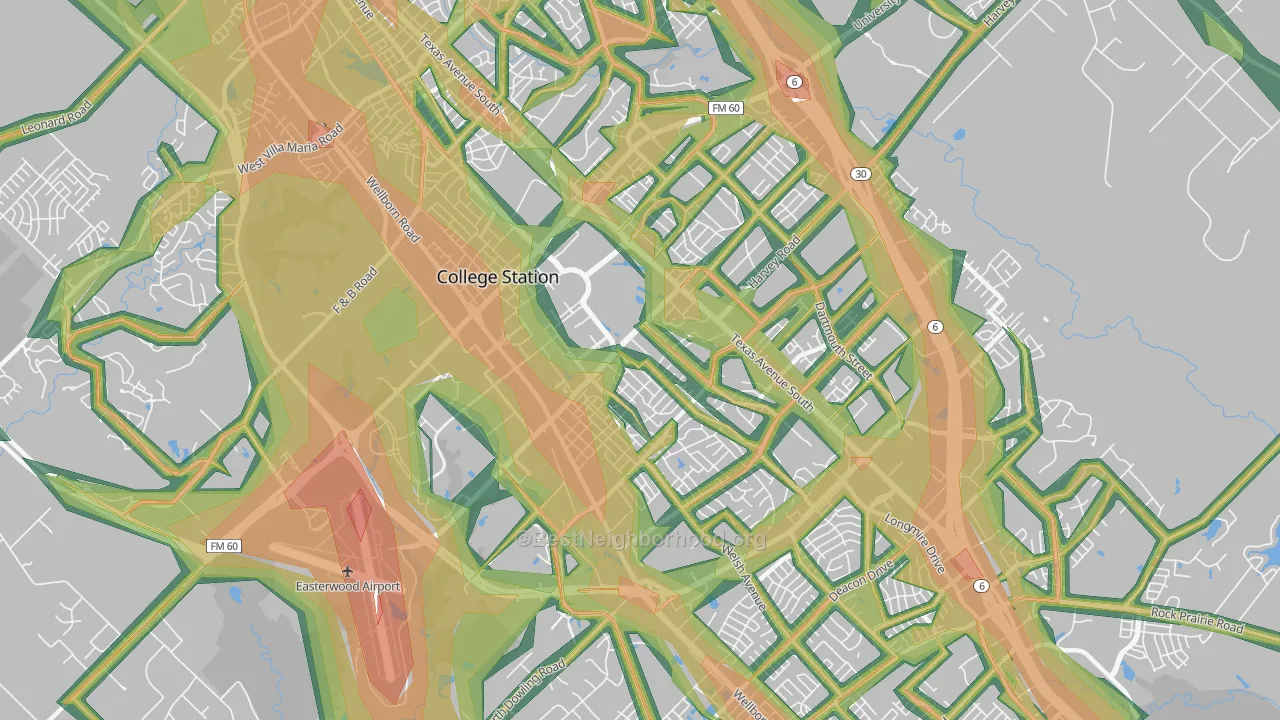 77840, TX Map of Noise Levels in 77840