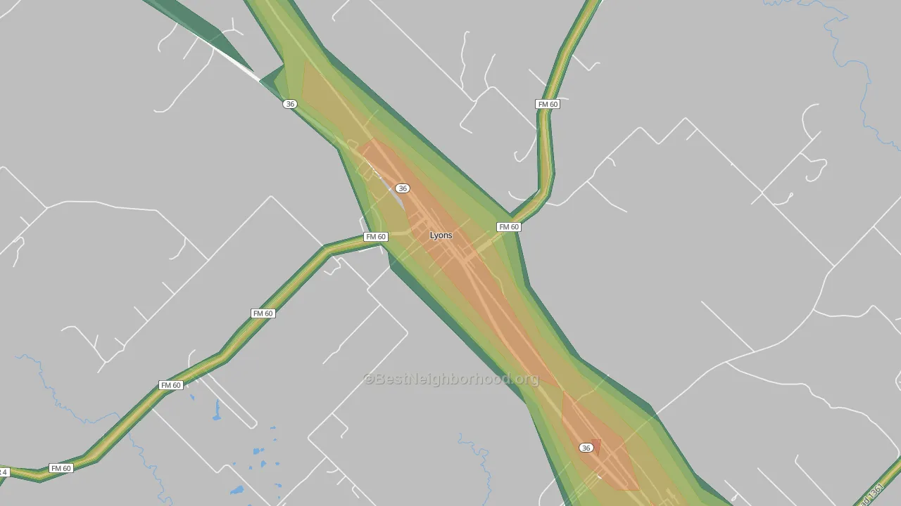 77863, TX Map of Noise Levels in 77863