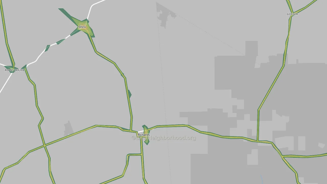 77873, TX Map of Noise Levels in 77873