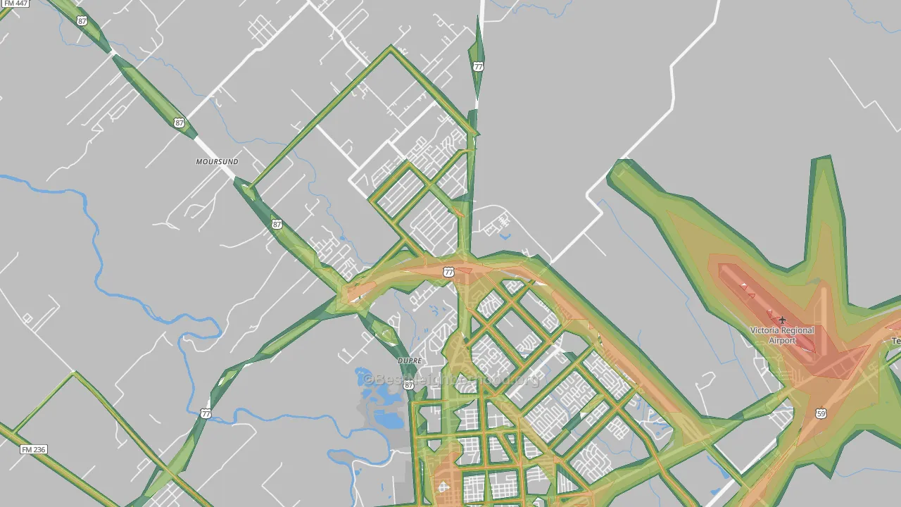 77904, TX Map of Noise Levels in 77904