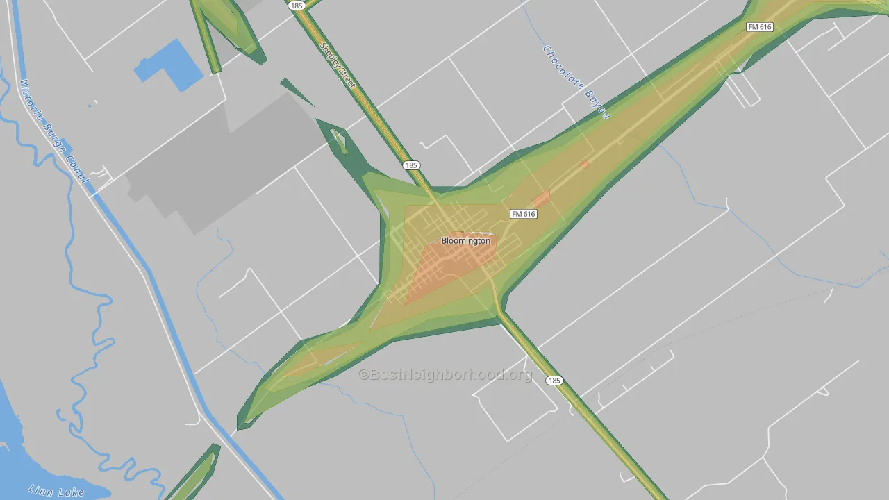 77951, TX Map of Noise Levels in 77951
