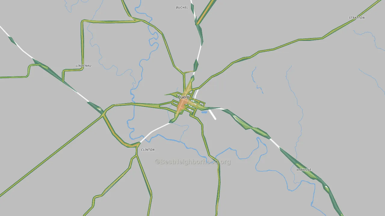 77954, TX Map of Noise Levels in 77954