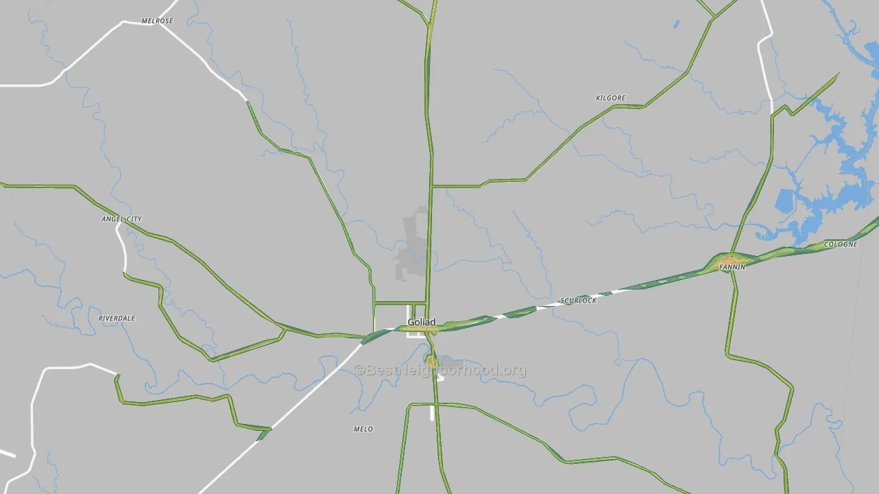 77963, TX Map of Noise Levels in 77963