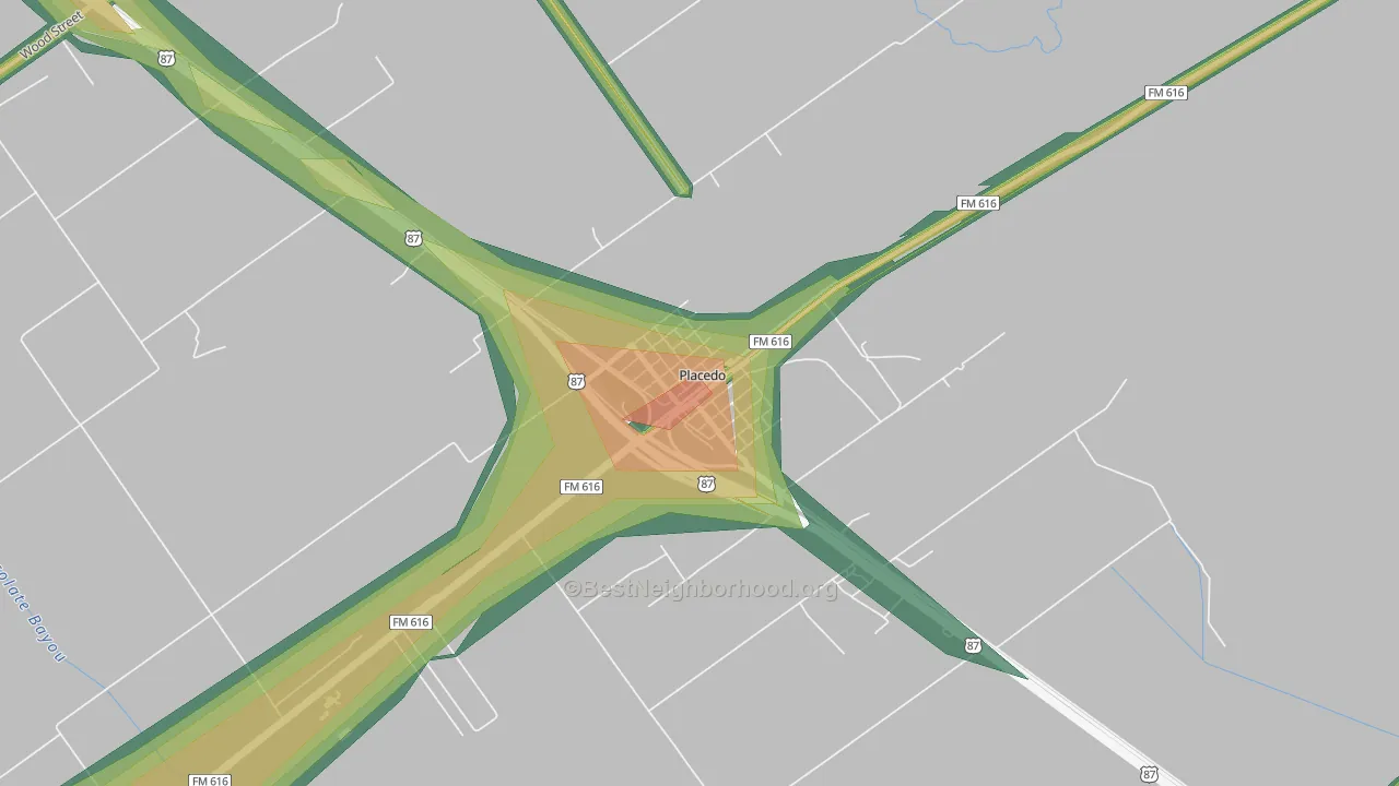77977, TX Map of Noise Levels in 77977