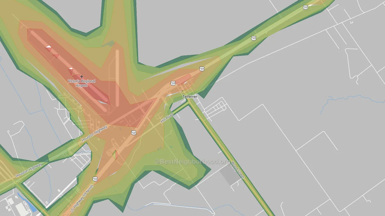 77988, TX Map of Noise Levels in 77988