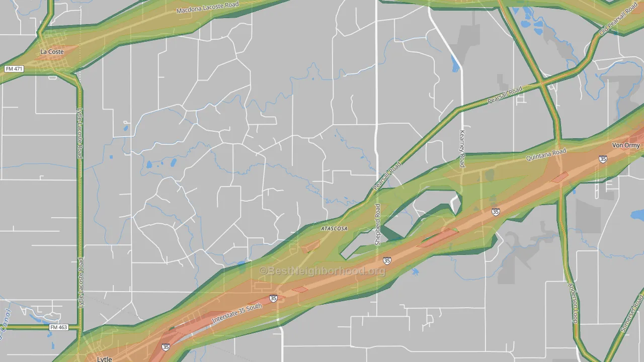 78002, TX Map of Noise Levels in 78002