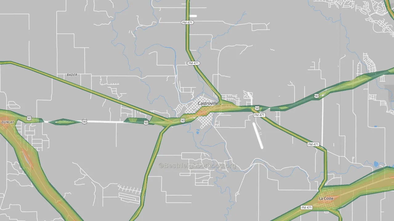 78009, TX Map of Noise Levels in 78009