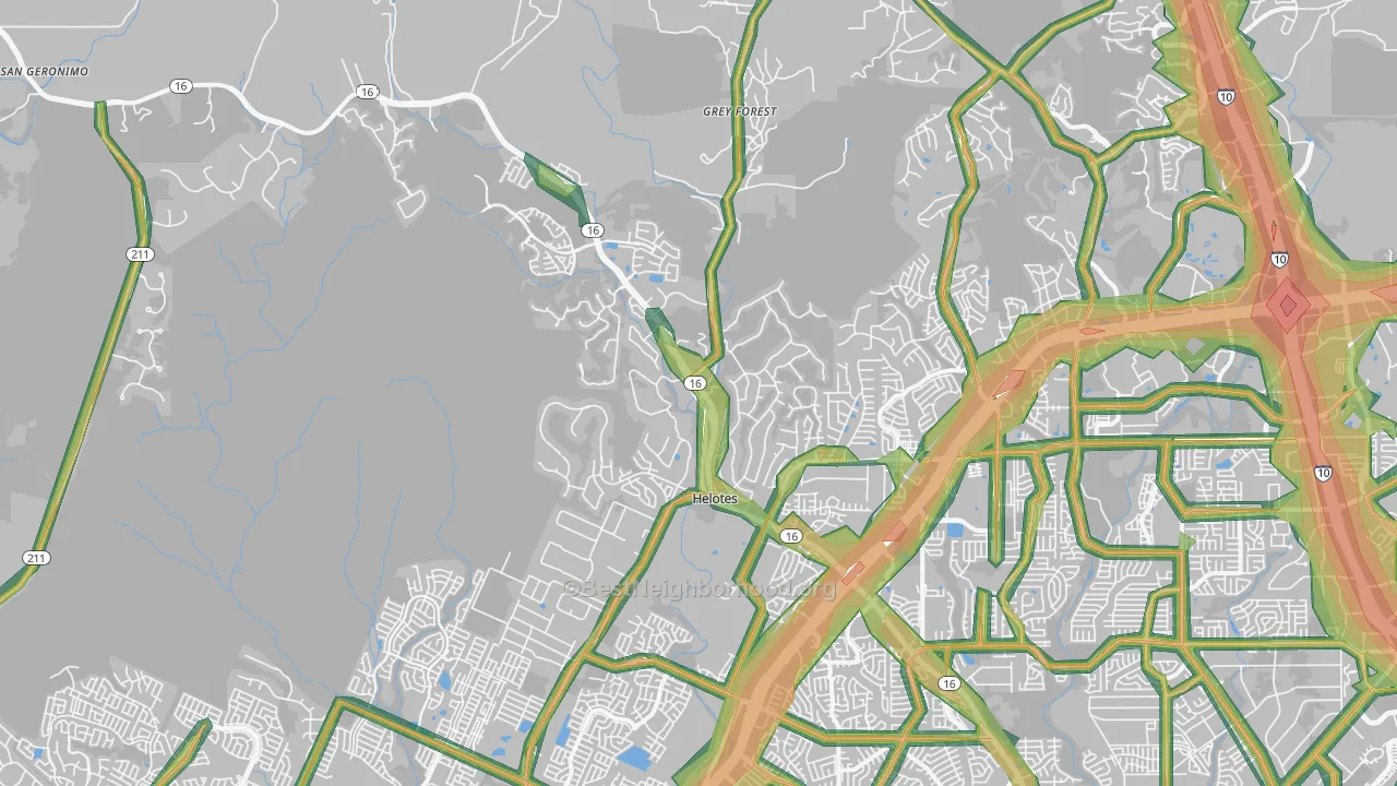78023, TX Map of Noise Levels in 78023