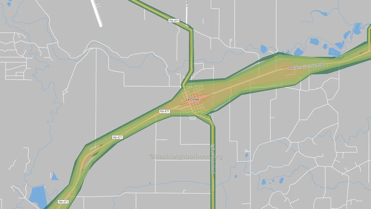 78039, TX Map of Noise Levels in 78039