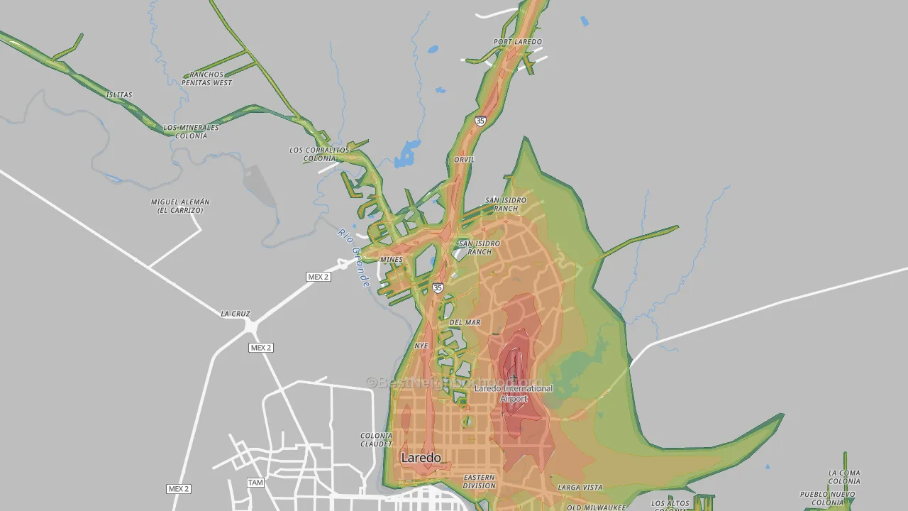 78045, TX Map of Noise Levels in 78045