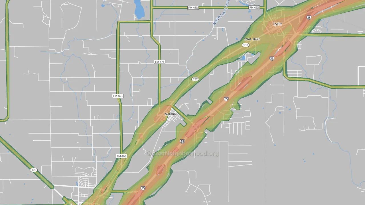 78059, TX Map of Noise Levels in 78059