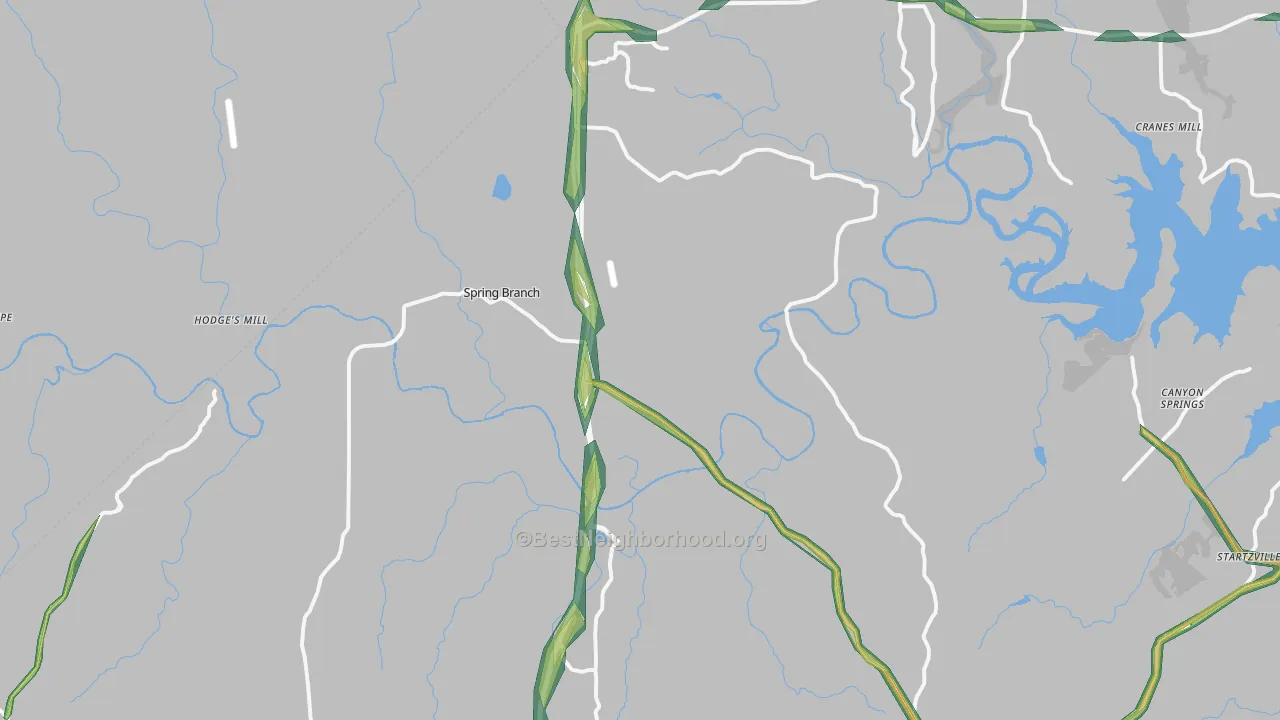 78070, TX Map of Noise Levels in 78070