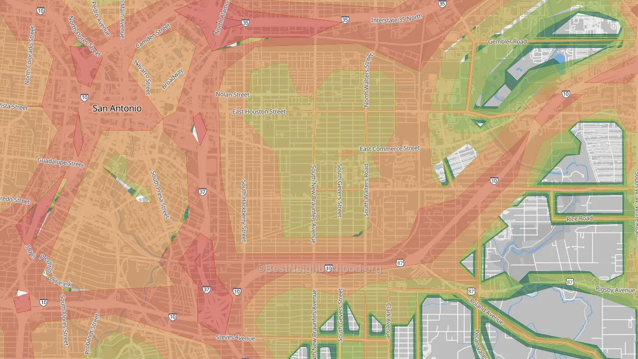 78203, TX Map of Noise Levels in 78203