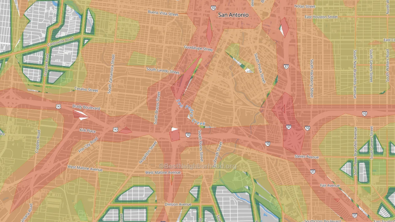 78204, TX Map of Noise Levels in 78204