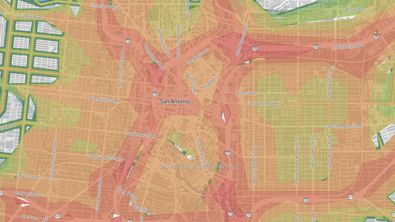 78205, TX Map of Noise Levels in 78205