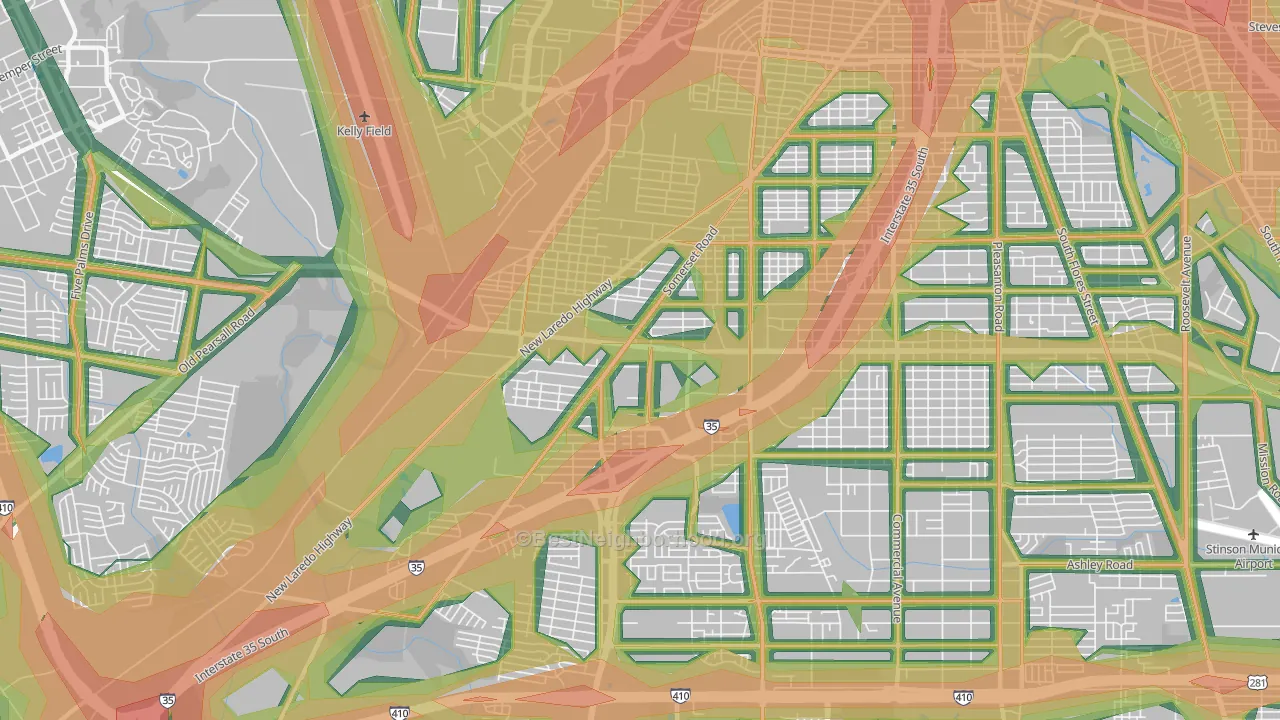 78211, TX Map of Noise Levels in 78211