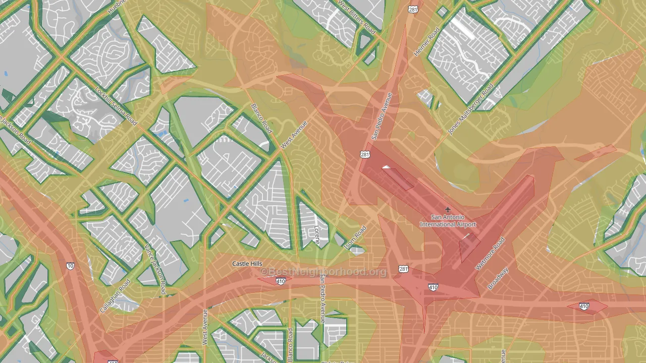 78216, TX Map of Noise Levels in 78216