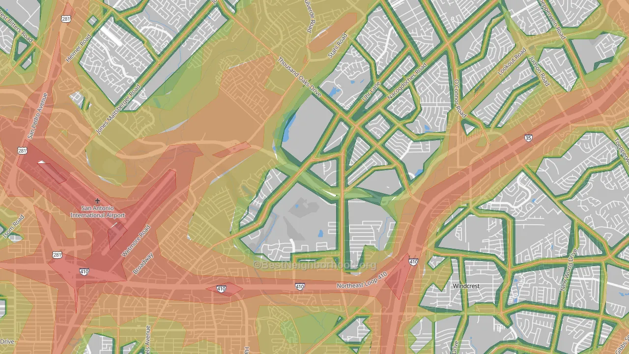 78217, TX Map of Noise Levels in 78217