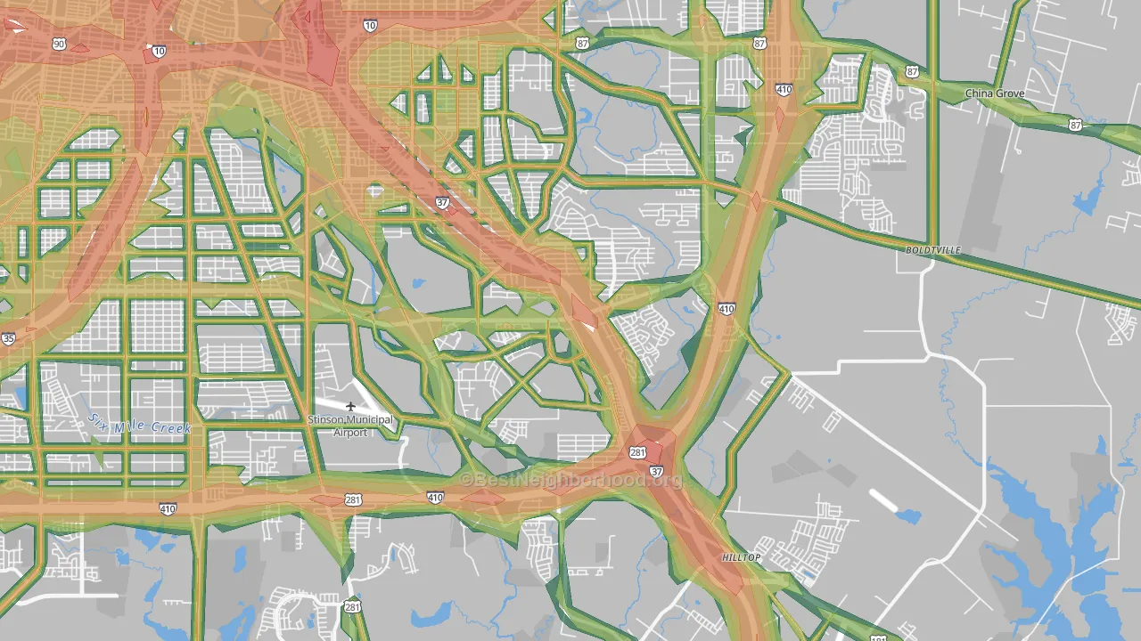 78223, TX Map of Noise Levels in 78223