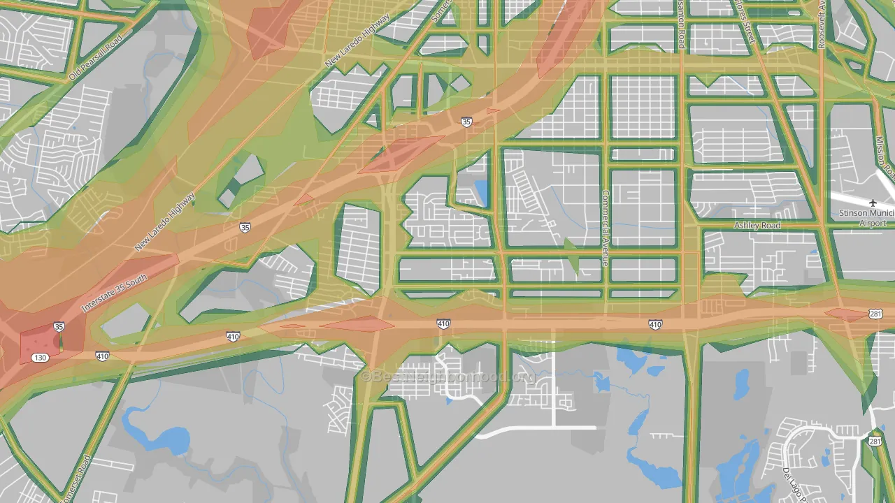 78224, TX Map of Noise Levels in 78224