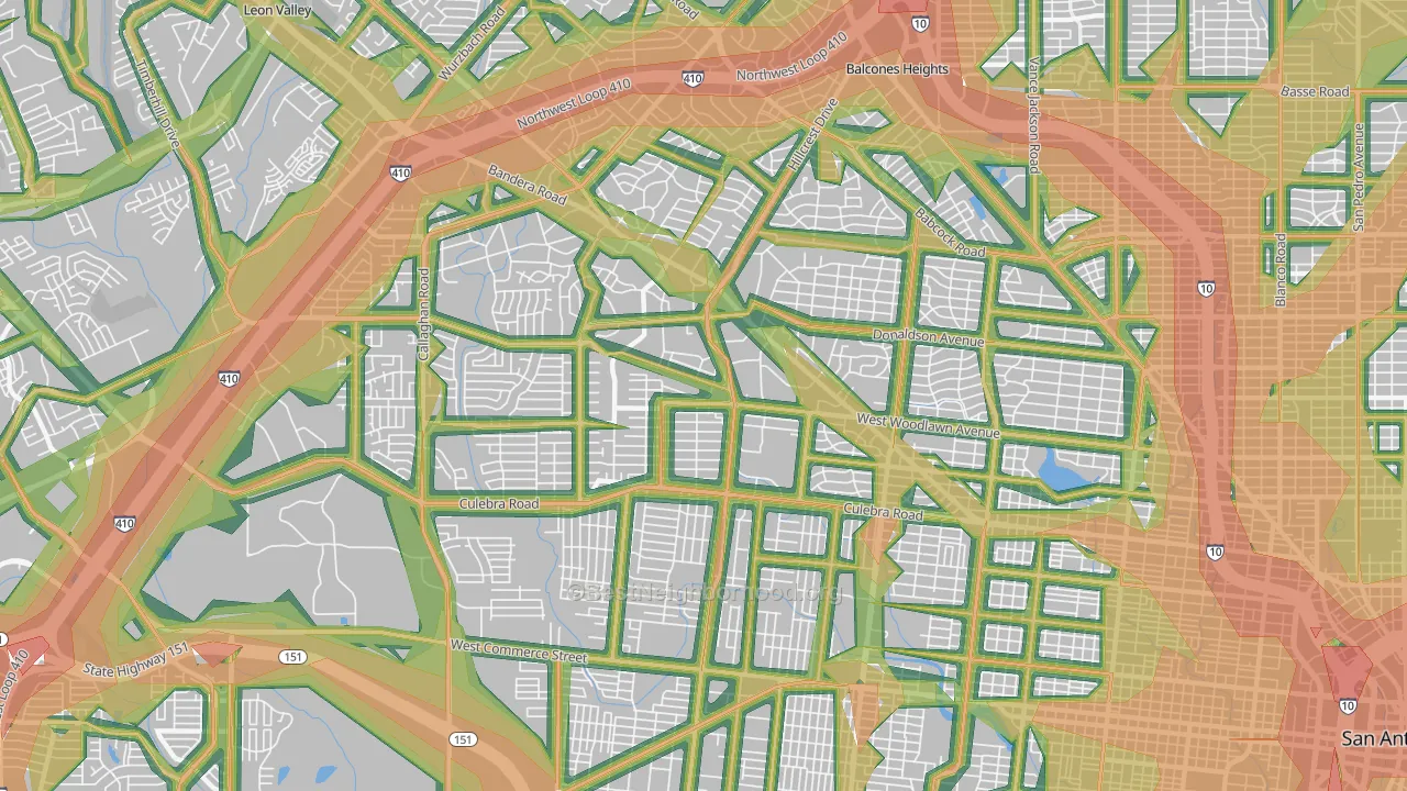 78228, TX Map of Noise Levels in 78228