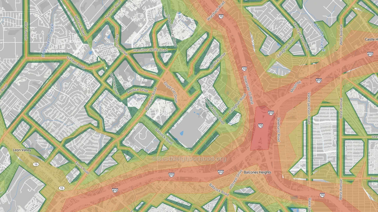 78229, TX Map of Noise Levels in 78229