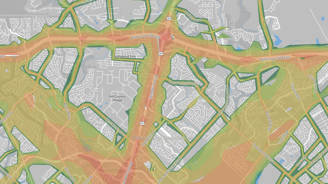 78232, TX Map of Noise Levels in 78232