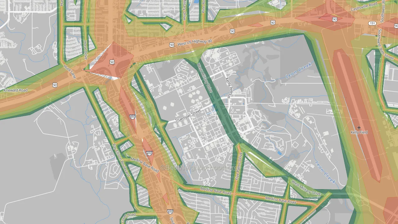 78236, TX Map of Noise Levels in 78236