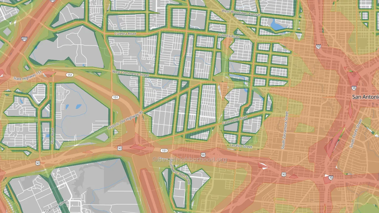 78237, TX Map of Noise Levels in 78237