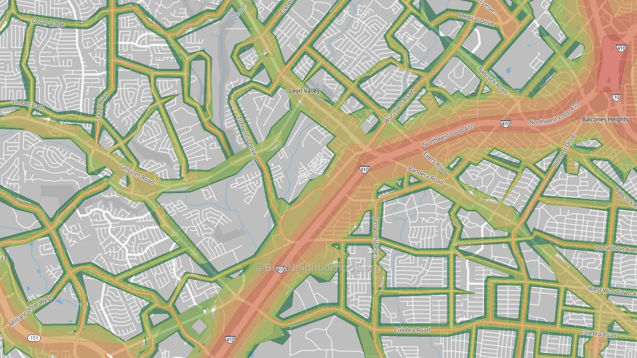 78238, TX Map of Noise Levels in 78238