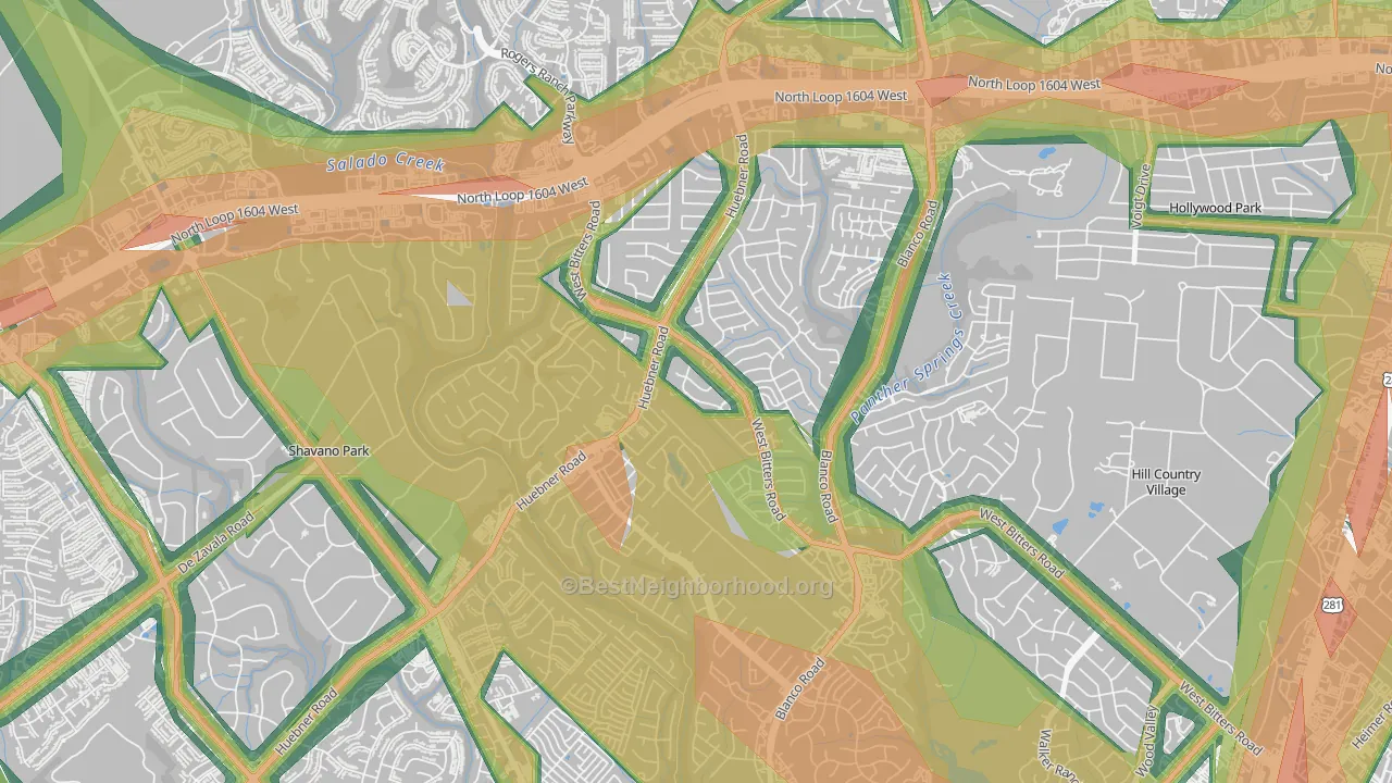 78248, TX Map of Noise Levels in 78248