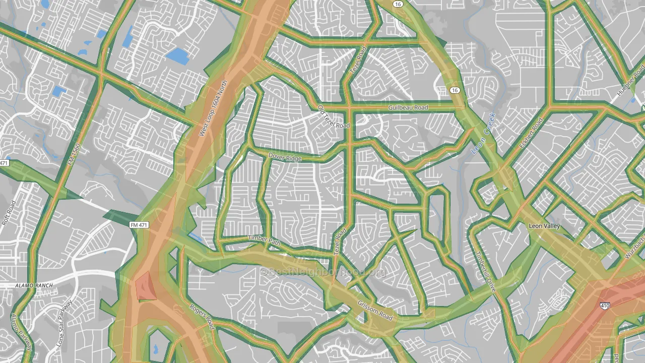 78250, TX Map of Noise Levels in 78250