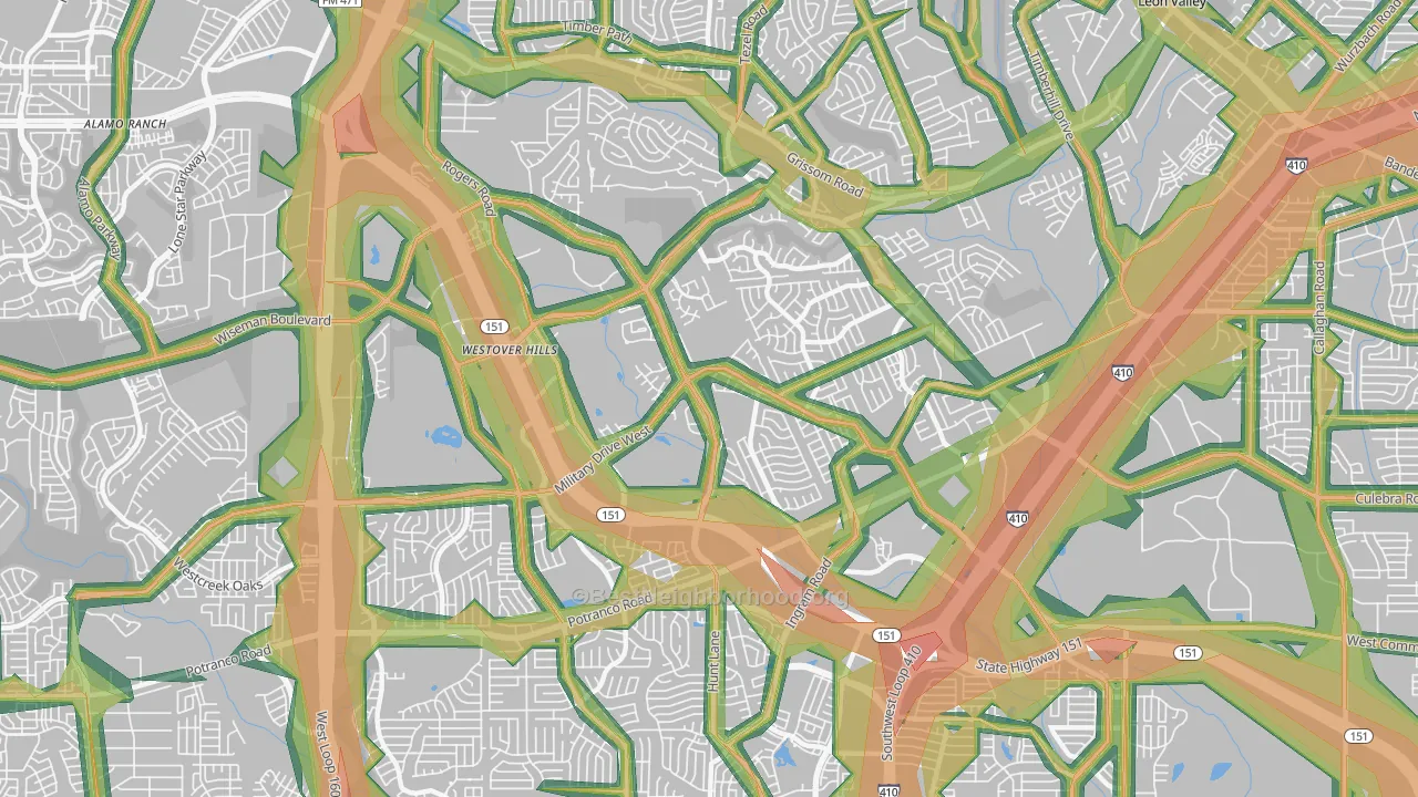 78251, TX Map of Noise Levels in 78251