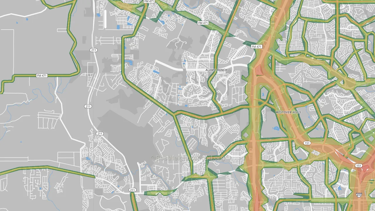 78253, TX Map of Noise Levels in 78253
